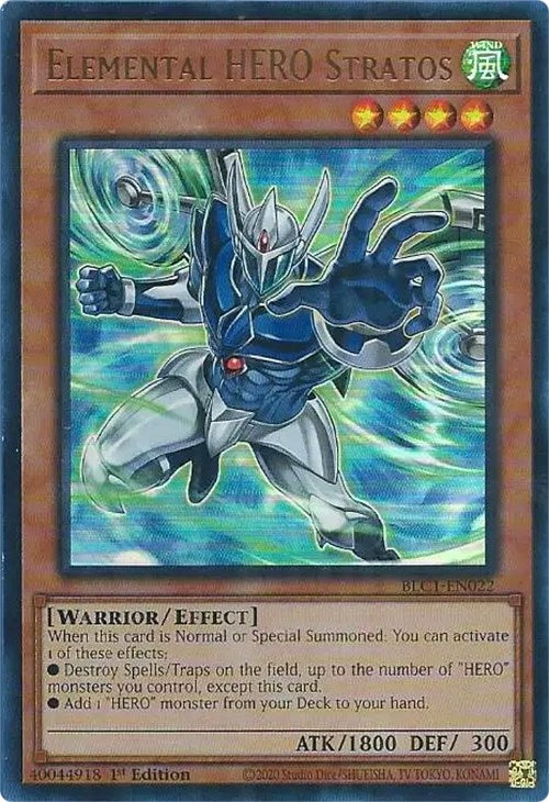 Elemental HERO Stratos (Alternate Art) [BLC1-EN022] Ultra Rare | Cracking-Singles