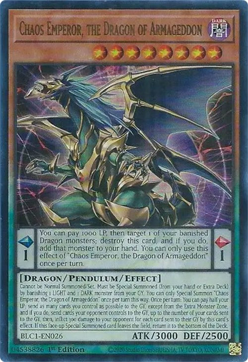 Chaos Emperor, the Dragon of Armageddon [BLC1-EN026] Ultra Rare | Cracking-Singles