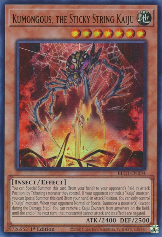 Kumongous, the Sticky String Kaiju [BLC1-EN034] Ultra Rare | Cracking-Singles