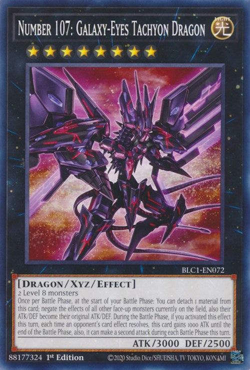 Number 107: Galaxy-Eyes Tachyon Dragon [BLC1-EN072] Common | Cracking-Singles