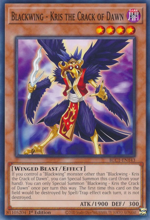 Blackwing - Kris the Crack of Dawn [BLC1-EN143] Common | Cracking-Singles