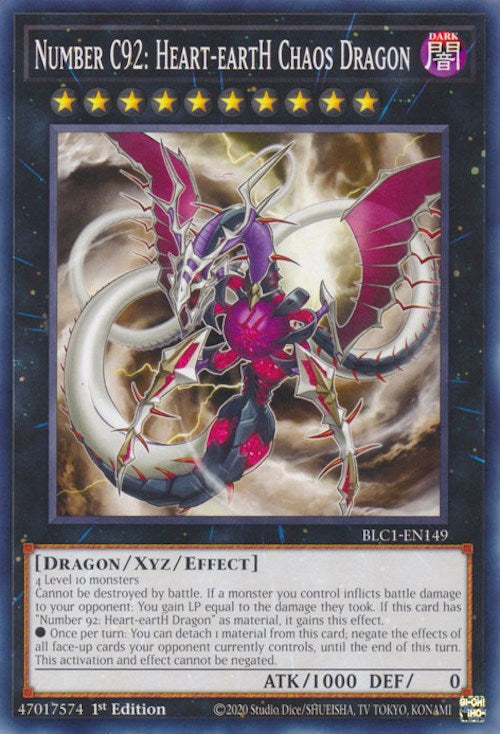 Number C92: Heart-eartH Chaos Dragon [BLC1-EN149] Common | Cracking-Singles