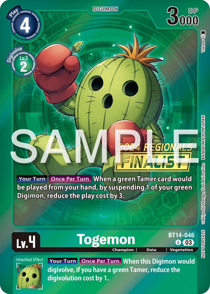 Togemon [BT14-046] (2024 Regionals Finalist) [Blast Ace Promos] | Cracking-Singles