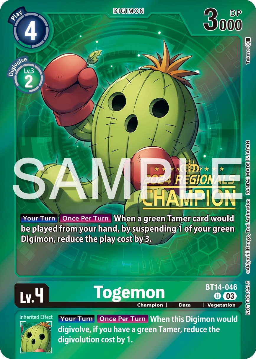 Togemon [BT14-046] (2024 Regionals Champion) [Blast Ace Promos] | Cracking-Singles