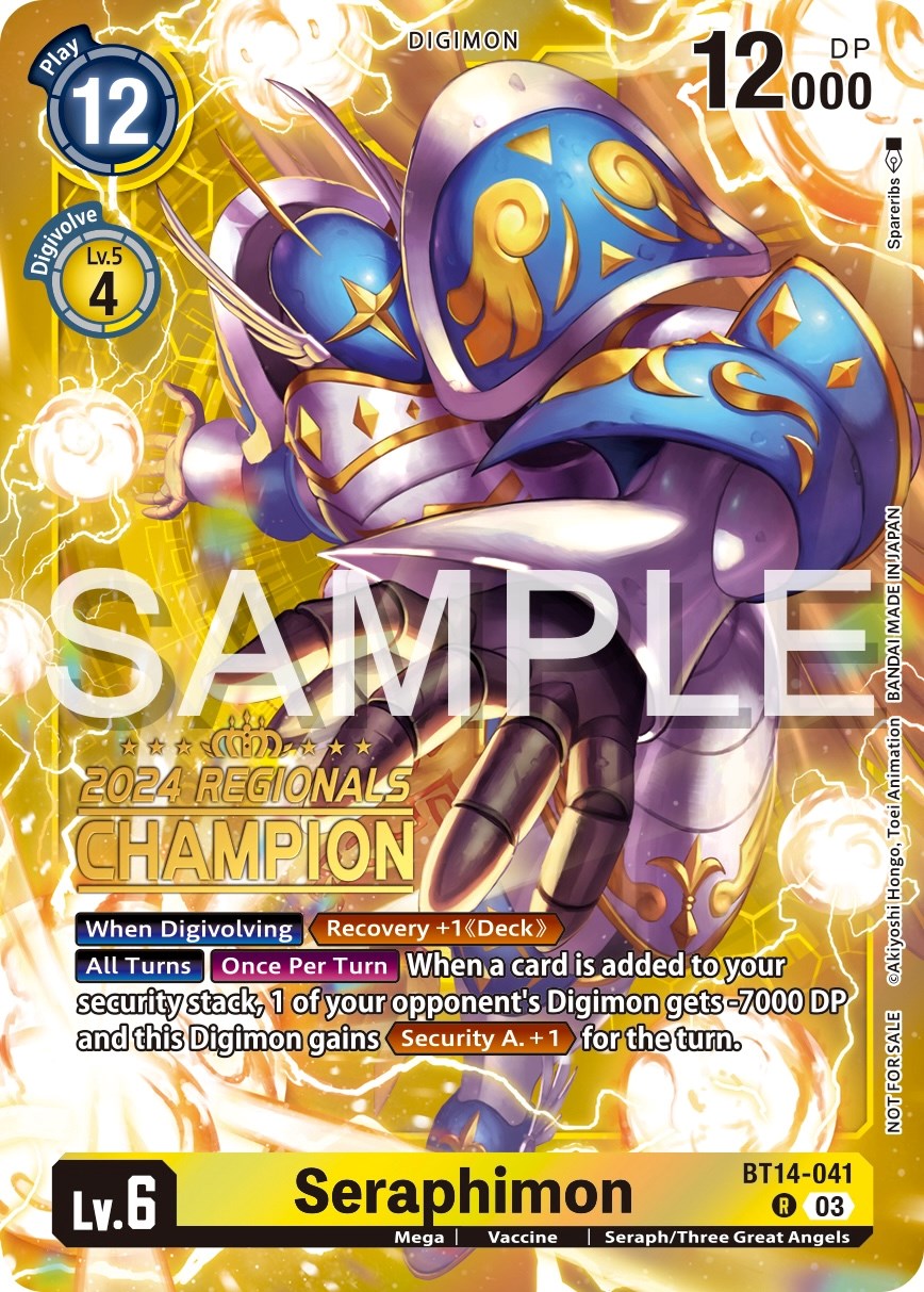 Seraphimon [BT14-041] (2024 Regionals Champion) [Blast Ace Promos] | Cracking-Singles