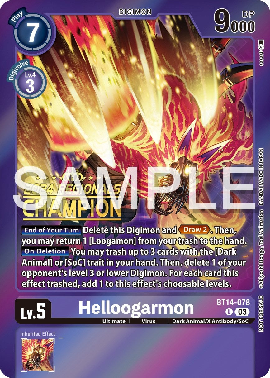 Helloogarmon [BT14-078] (2024 Regionals Champion) [Blast Ace Promos] | Cracking-Singles