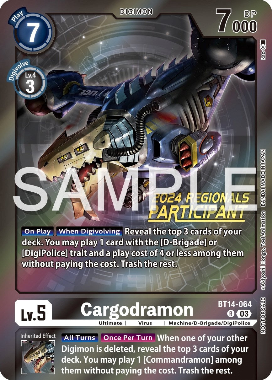 Cargodramon [BT14-064] (2024 Regionals Participant) [Blast Ace Promos] | Cracking-Singles