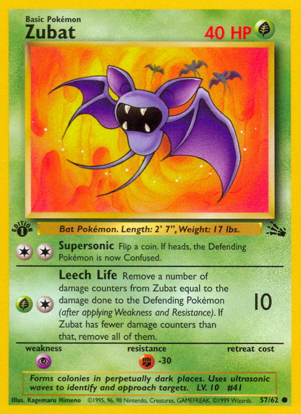 Zubat (57/62) [Fossil 1st Edition] | Cracking-Singles