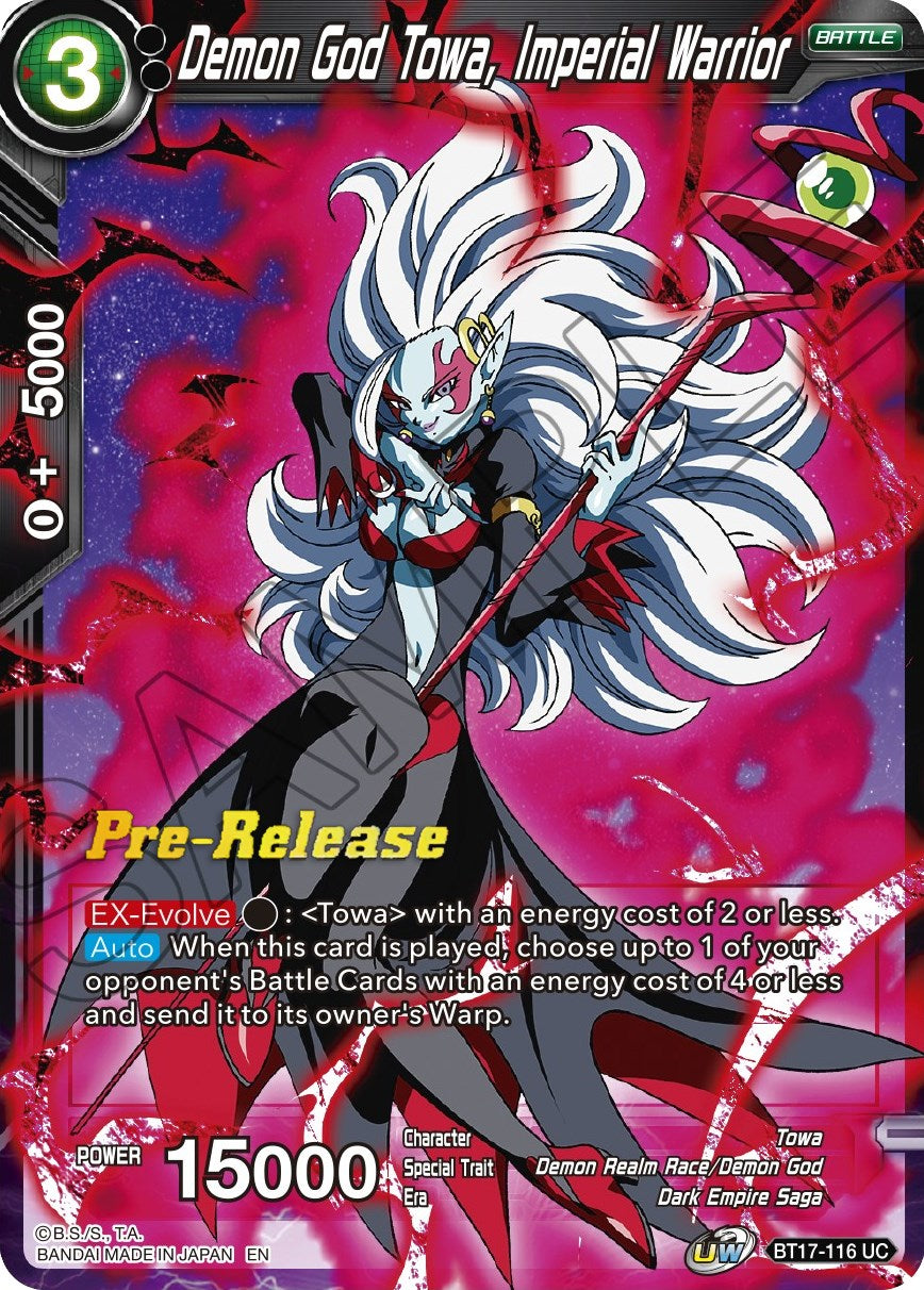 Demon God Towa, Imperial Warrior (BT17-116) [Ultimate Squad Prerelease Promos] | Cracking-Singles