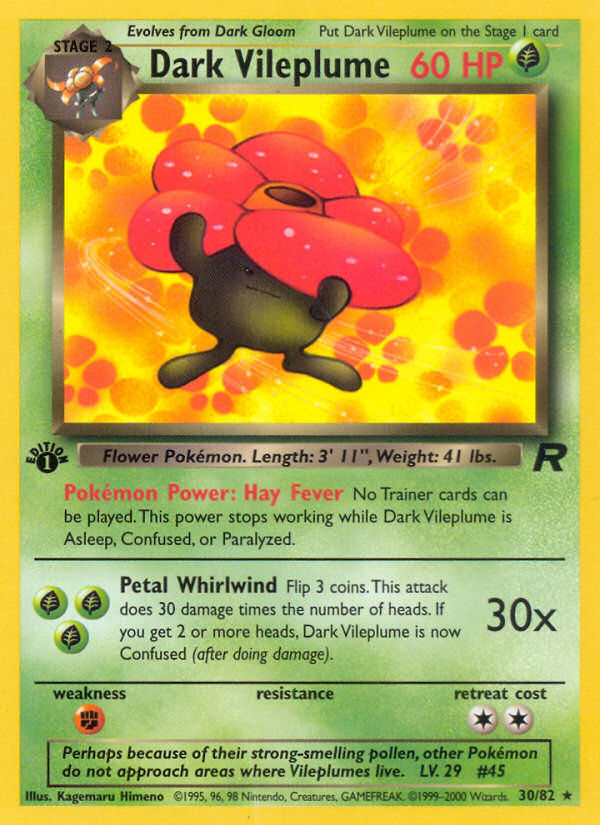 Dark Vileplume (30/82) [Team Rocket 1st Edition] | Cracking-Singles