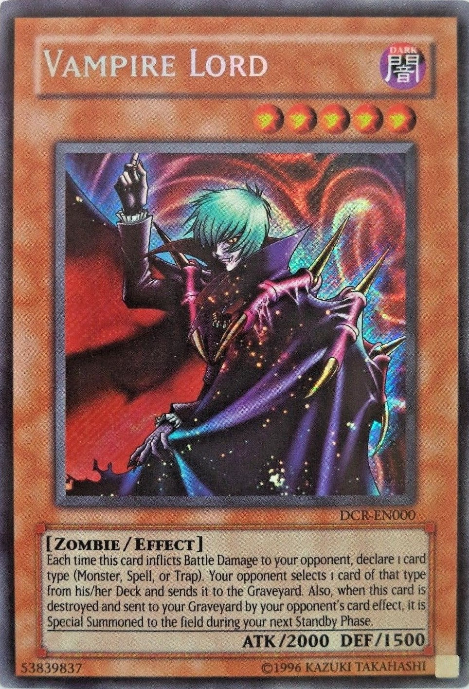 Vampire Lord [DCR-EN000] Secret Rare | Cracking-Singles