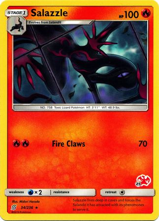 Salazzle (34/236) (Charizard Stamp #23) [Battle Academy 2020] | Cracking-Singles