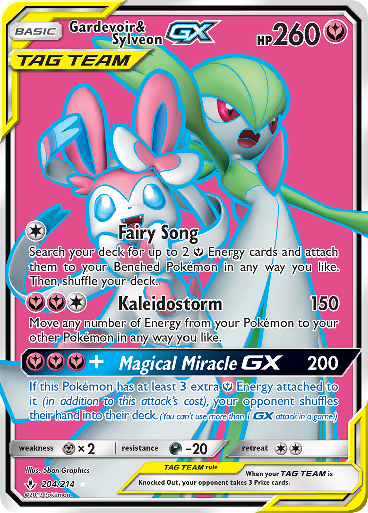 Gardevoir & Sylveon GX (204/214) [Sun & Moon: Unbroken Bonds] | Cracking-Singles