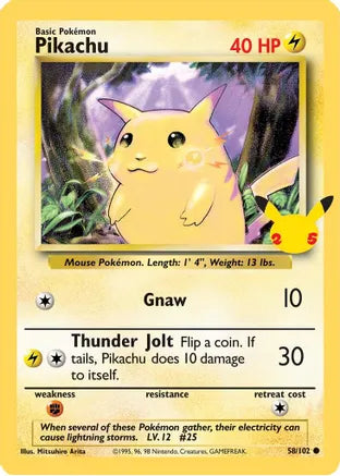 Pikachu (58/102) (25th Anniversary) (Jumbo Card) [Celebrations: 25th Anniversary] | Cracking-Singles