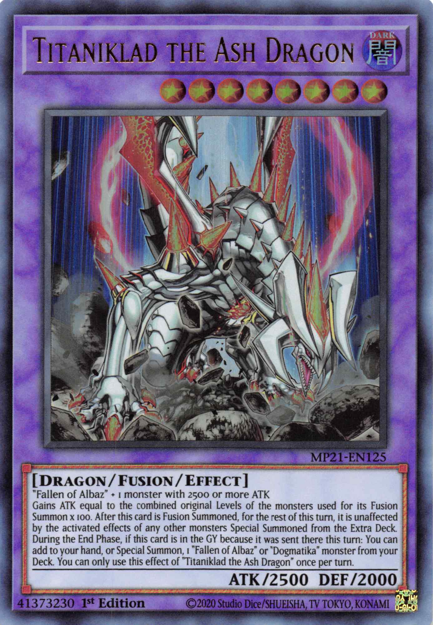 Titaniklad the Ash Dragon [MP21-EN125] Ultra Rare | Cracking-Singles