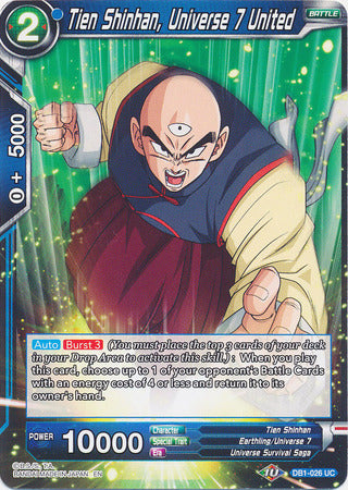 Tien Shinhan, Universe 7 United (DB1-026) [Dragon Brawl] | Cracking-Singles