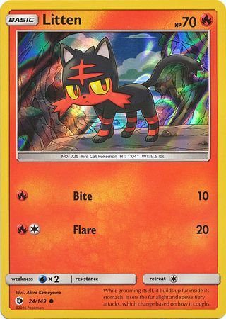 Litten (24/149) (Water Web Holo) [Sun & Moon: Base Set] | Cracking-Singles