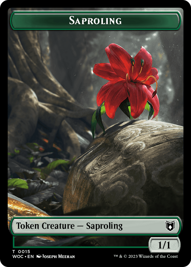 Faerie // Saproling Double-Sided Token [Wilds of Eldraine Commander Tokens] | Cracking-Singles