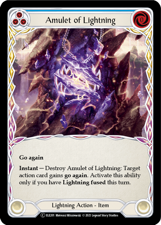 Amulet of Lightning [U-ELE201] Unlimited Rainbow Foil | Cracking-Singles