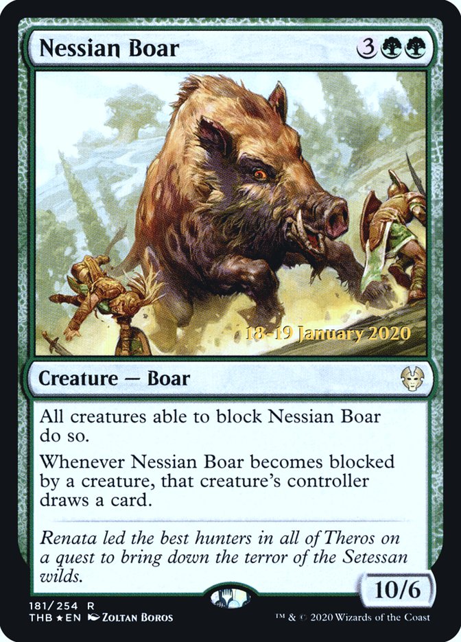 Nessian Boar [Theros Beyond Death Prerelease Promos] | Cracking-Singles