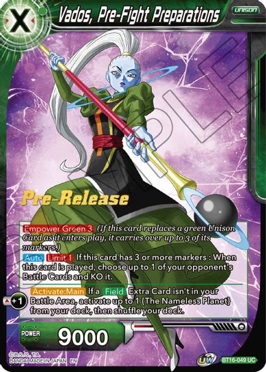 Vados, Pre-Fight Preparations (BT16-049) [Realm of the Gods Prerelease Promos] | Cracking-Singles