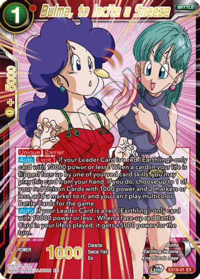 Bulma, to Incite a Sneeze [EX19-01] | Cracking-Singles