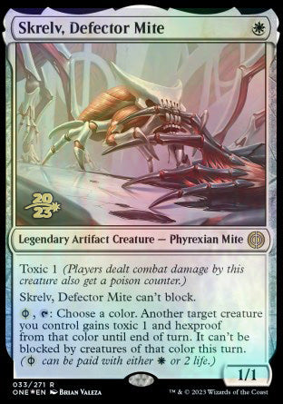 Skrelv, Defector Mite [Phyrexia: All Will Be One Prerelease Promos] | Cracking-Singles