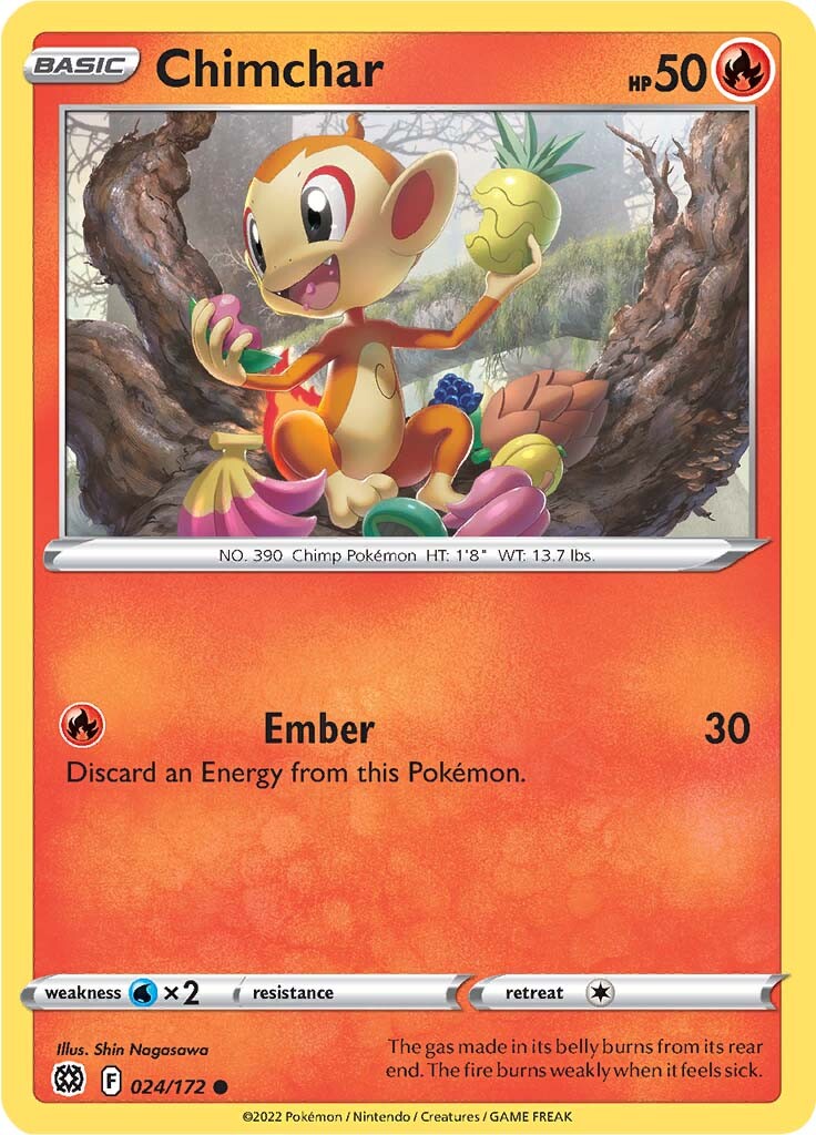 Chimchar (024/172) [Sword & Shield: Brilliant Stars] | Cracking-Singles