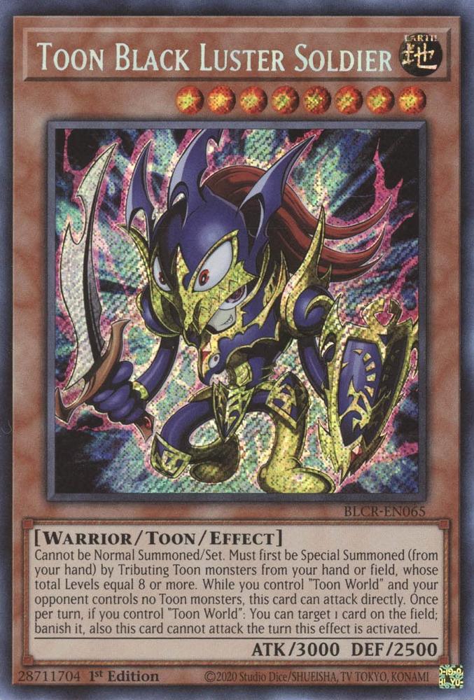 Toon Black Luster Soldier [BLCR-EN065] Secret Rare | Cracking-Singles