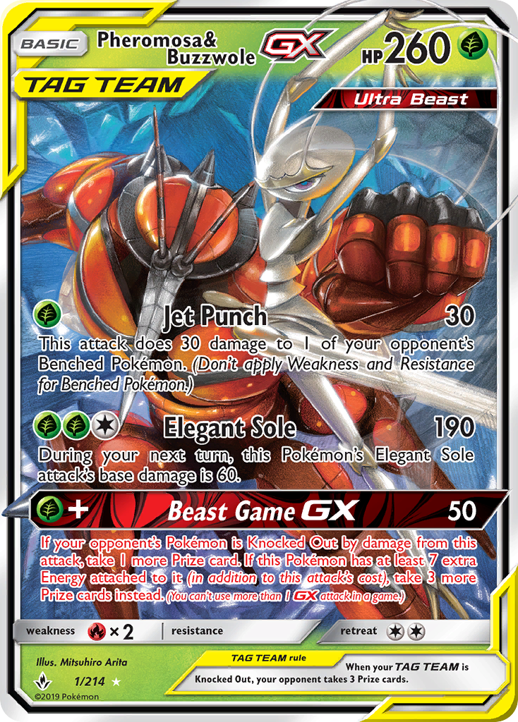 Pheromosa & Buzzwole GX (1/214) [Sun & Moon: Unbroken Bonds] | Cracking-Singles