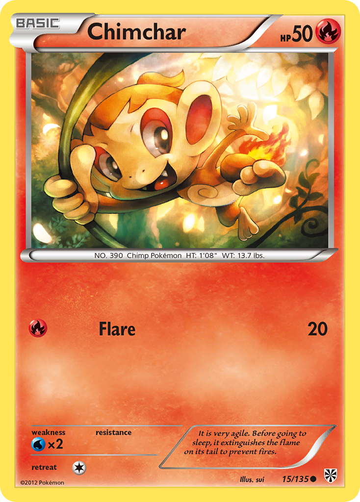 Chimchar (15/135) [Black & White: Plasma Storm] | Cracking-Singles