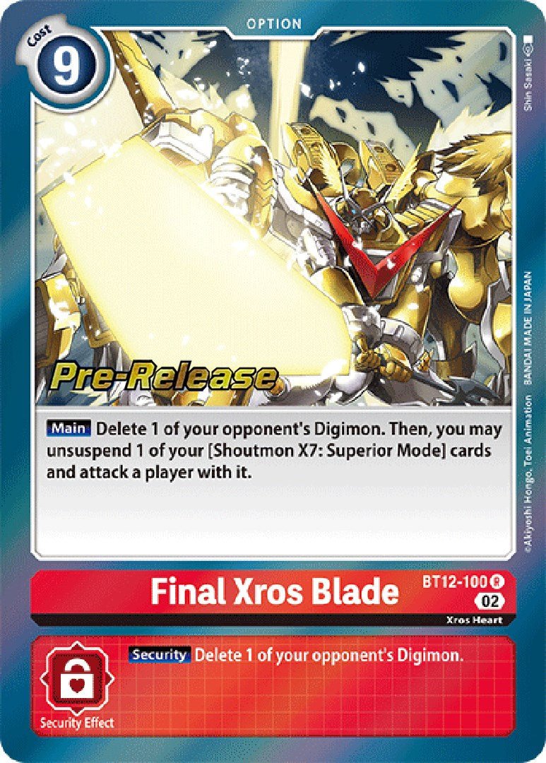 Final Xros Blade [BT12-100] [Across Time Pre-Release Cards] | Cracking-Singles