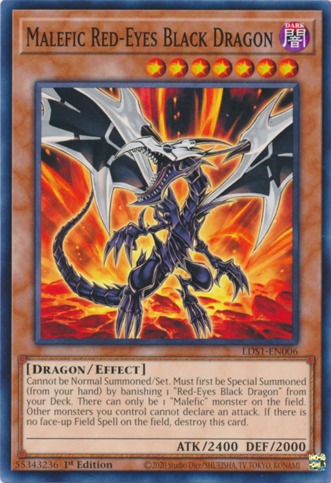 Malefic Red-Eyes Black Dragon [LDS1-EN006] Common | Cracking-Singles