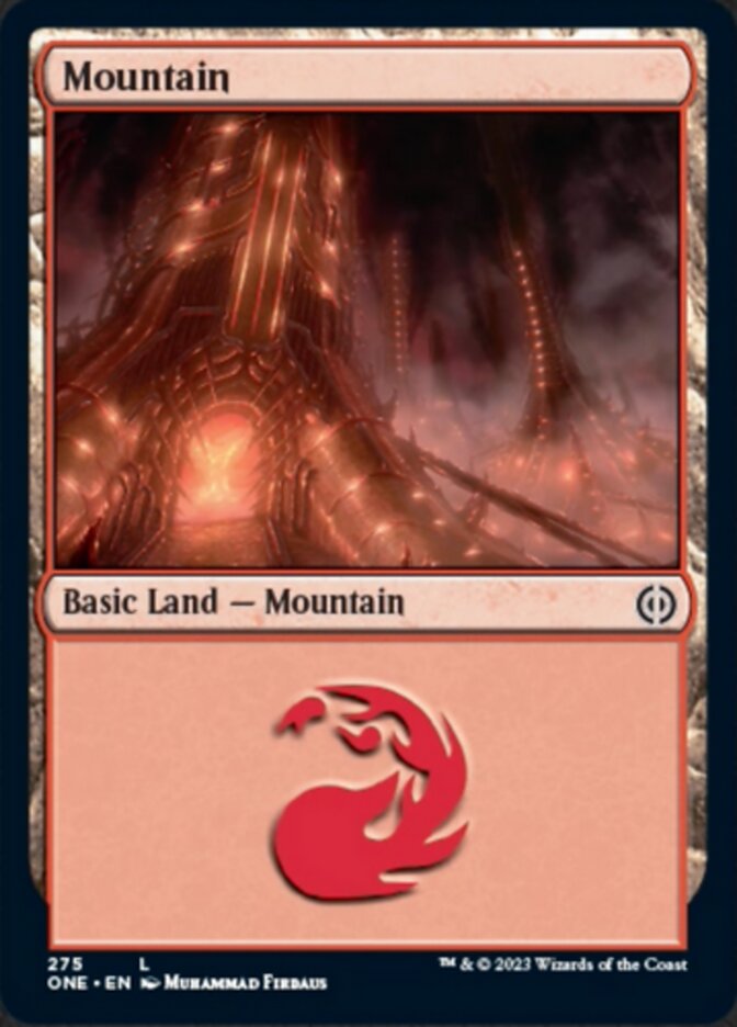 Mountain (275) [Phyrexia: All Will Be One] | Cracking-Singles