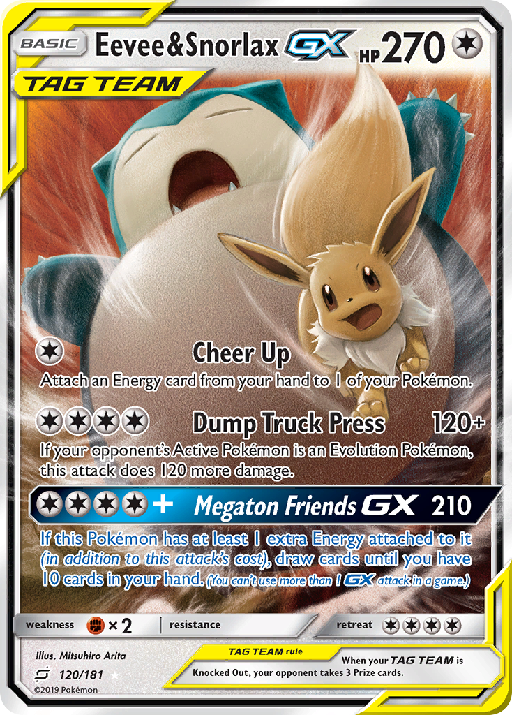 Eevee & Snorlax GX (120/181) [Sun & Moon: Team Up] | Cracking-Singles