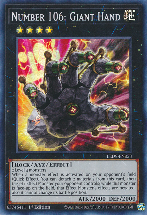 Number 106: Giant Hand [LED9-EN053] Super Rare | Cracking-Singles