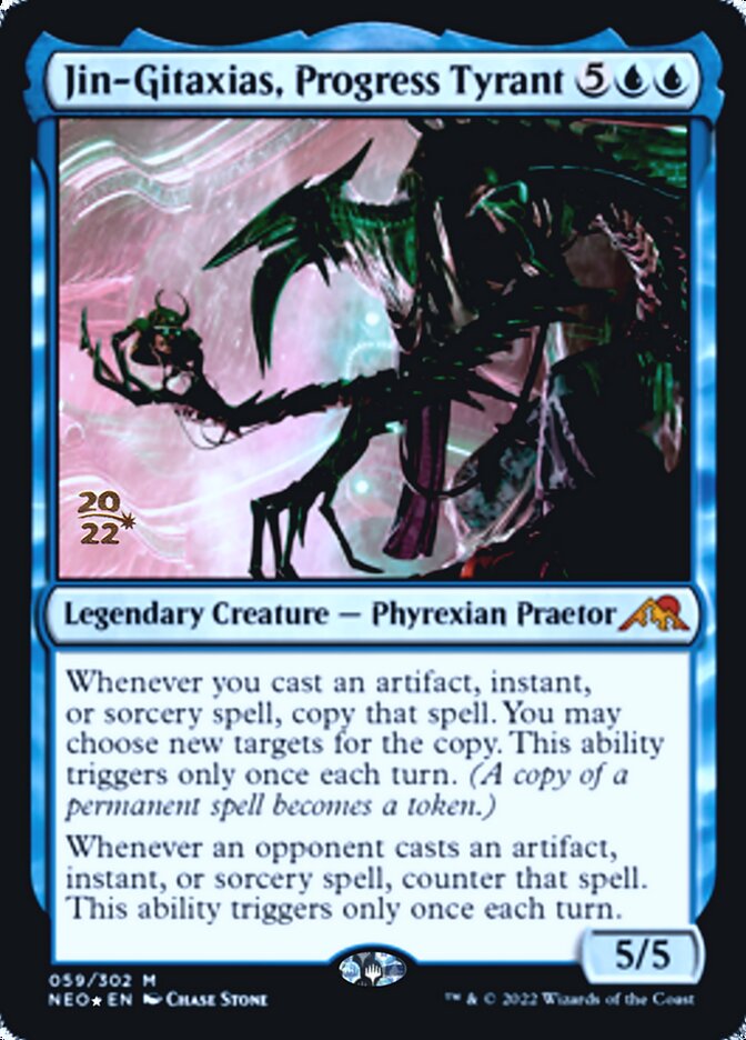 Jin-Gitaxias, Progress Tyrant [Kamigawa: Neon Dynasty Prerelease Promos] | Cracking-Singles