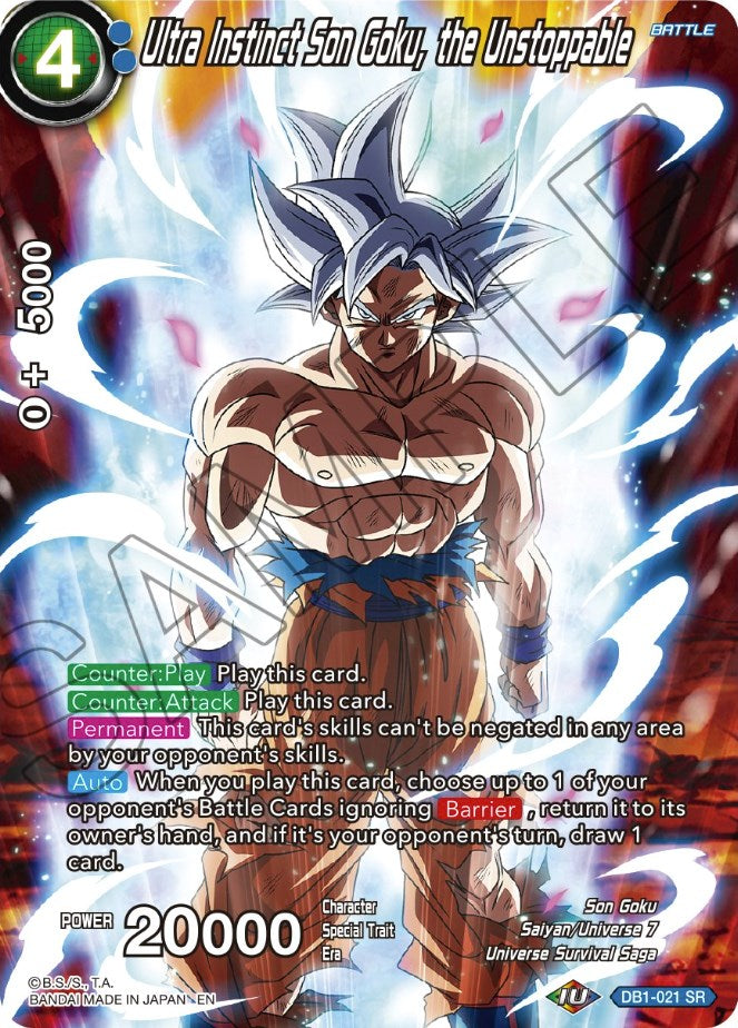 Ultra Instinct Son Goku, the Unstoppable (DB1-021) [Theme Selection: History of Son Goku] | Cracking-Singles