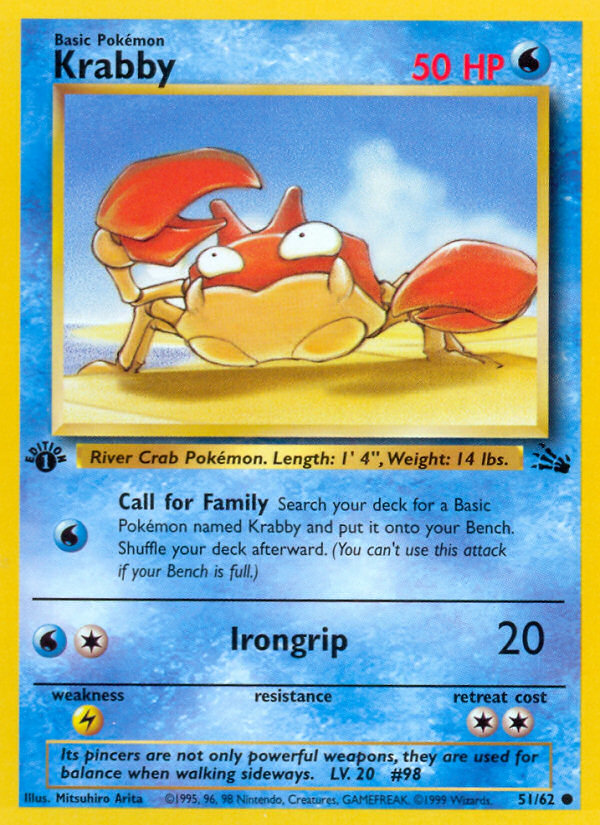 Krabby (51/62) [Fossil 1st Edition] | Cracking-Singles