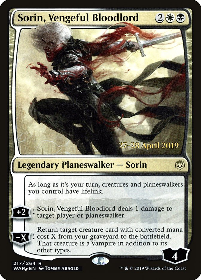 Sorin, Vengeful Bloodlord  [War of the Spark Prerelease Promos] | Cracking-Singles