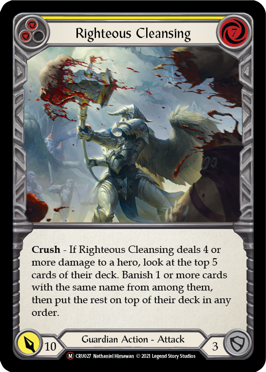 Righteous Cleansing (Rainbow Foil) [CRU027-RF] Unlimited Rainbow Foil | Cracking-Singles