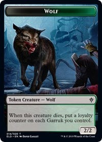 Wolf // Food (17) Double-sided Token [Throne of Eldraine Tokens] | Cracking-Singles