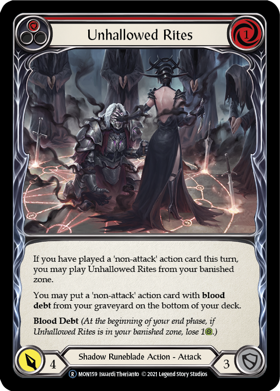 Unhallowed Rites (Red) (Rainbow Foil) [U-MON159-RF] Unlimited Rainbow Foil | Cracking-Singles