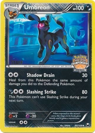 Umbreon (60/108) (Regional Championship Promo Staff) [Black & White: Dark Explorers] | Cracking-Singles