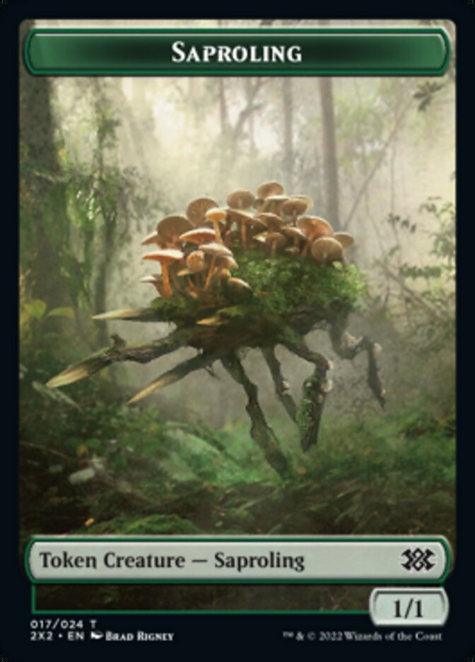 Saproling // Phyrexian Golem Double-sided Token [Double Masters 2022 Tokens] | Cracking-Singles