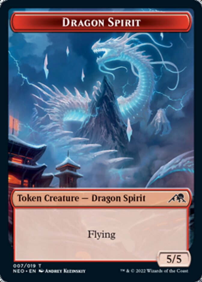 Spirit (002) // Dragon Spirit Double-sided Token [Kamigawa: Neon Dynasty Tokens] | Cracking-Singles