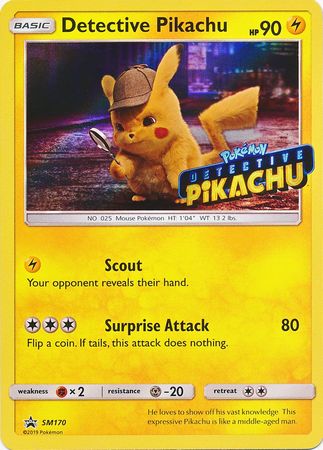 Detective Pikachu (SM170) (Detective Pikachu Stamped) [Sun & Moon: Black Star Promos] | Cracking-Singles