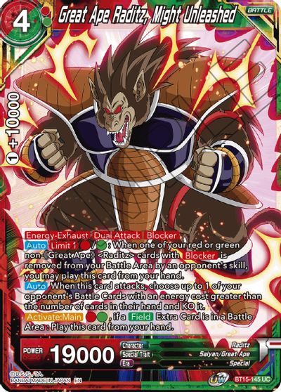 Great Ape Raditz, Might Unleashed [BT15-145] | Cracking-Singles