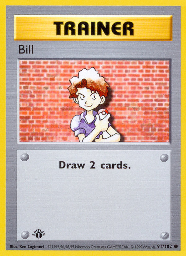 Bill (91/102) (Shadowless) [Base Set 1st Edition] | Cracking-Singles