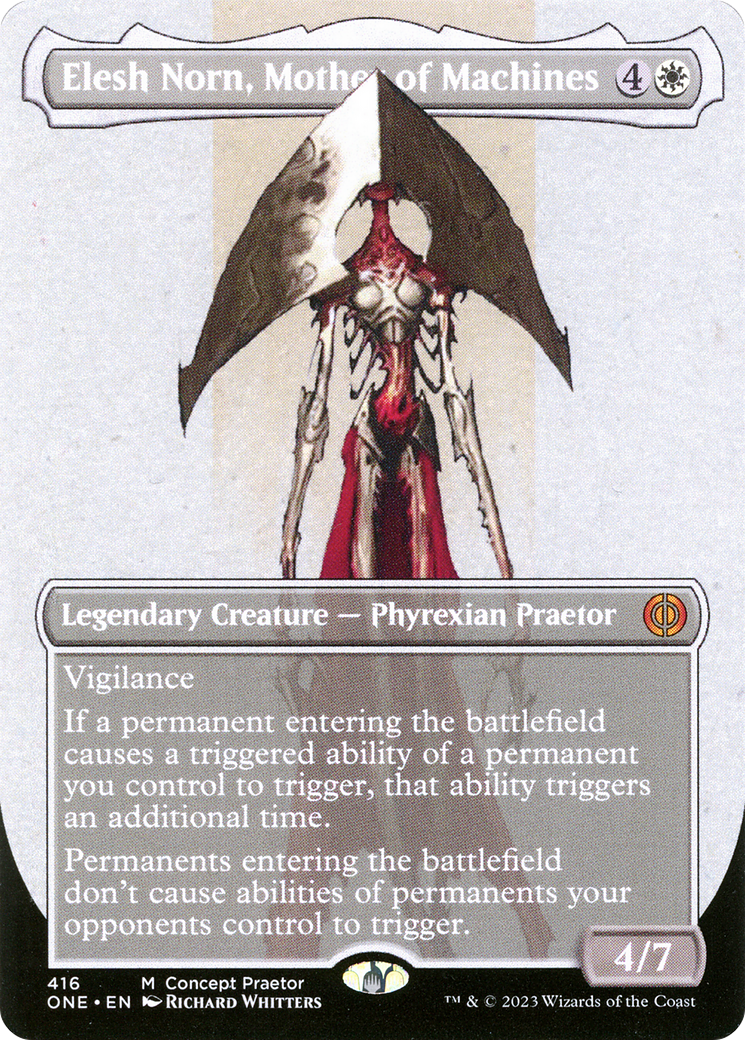 Elesh Norn, Mother of Machines (Borderless Concept Praetors) [Phyrexia: All Will Be One] | Cracking-Singles